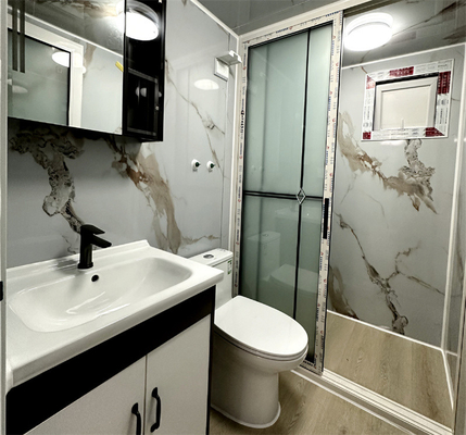 Banyo ile 20 fit fildişi beyaz genişletilmiş konteyner evi