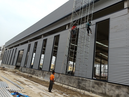Renkli Q345b Prefabrik Çelik Depo
