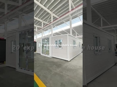 Banyo ile 20 fit fildişi beyaz genişletilmiş konteyner evi